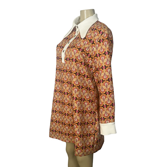 Stylish Retro Patterned Mini Dress - Picture 3 of 14